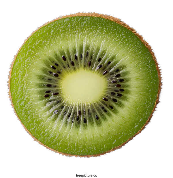 [Transparent Background PNG]Closeup of Sliced Kiwi Fruit on White Background