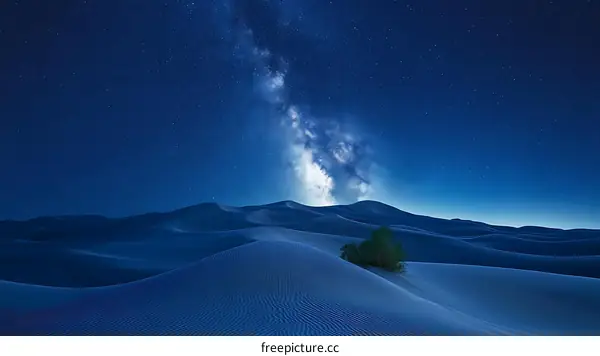 Night Sky Over the Milky Way Desert Dunes