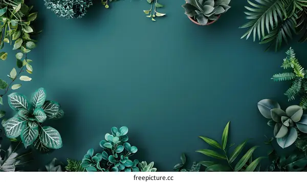 Green Leaves Background with Empty Space for Text