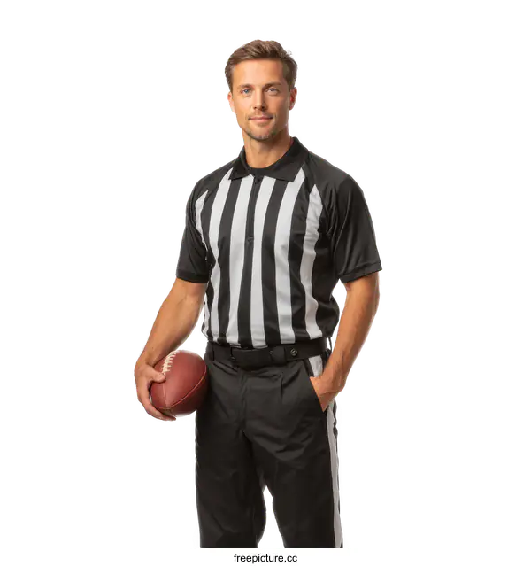 [Transparent Background PNG]American Football Referee in Uniform