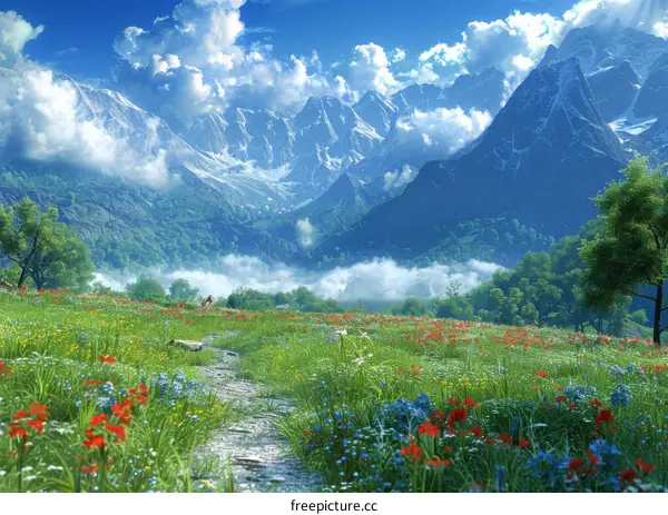 Beautiful Mountain Meadow in Summer