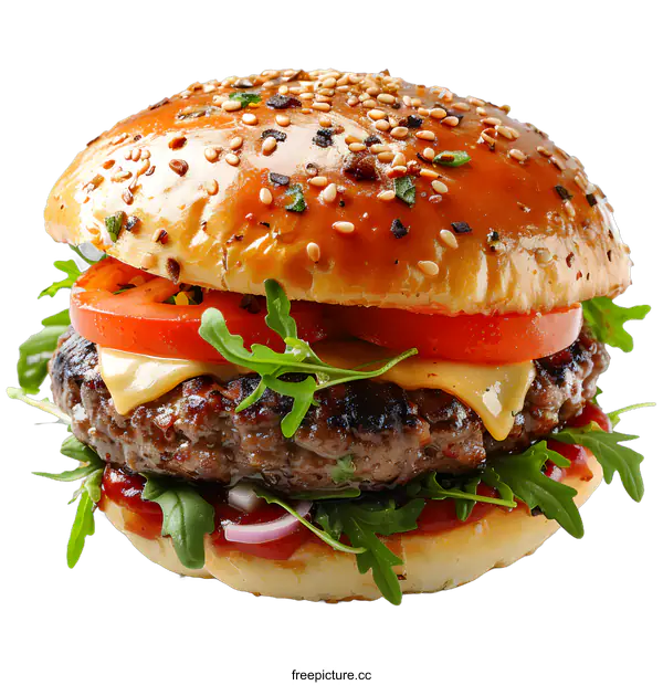 [Transparent Background PNG]Delicious Cheeseburger on White Background