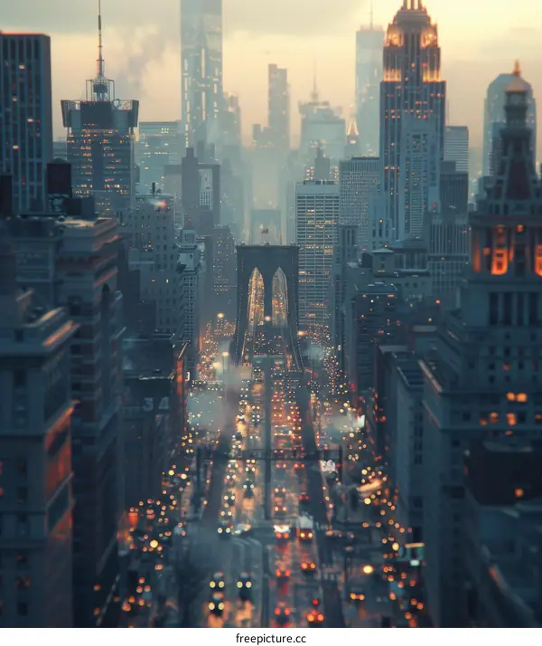 Futuristic Cityscape Aerial View