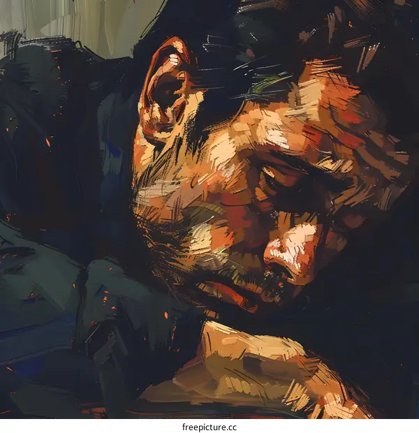 Portrait of a man with dark hair and beard