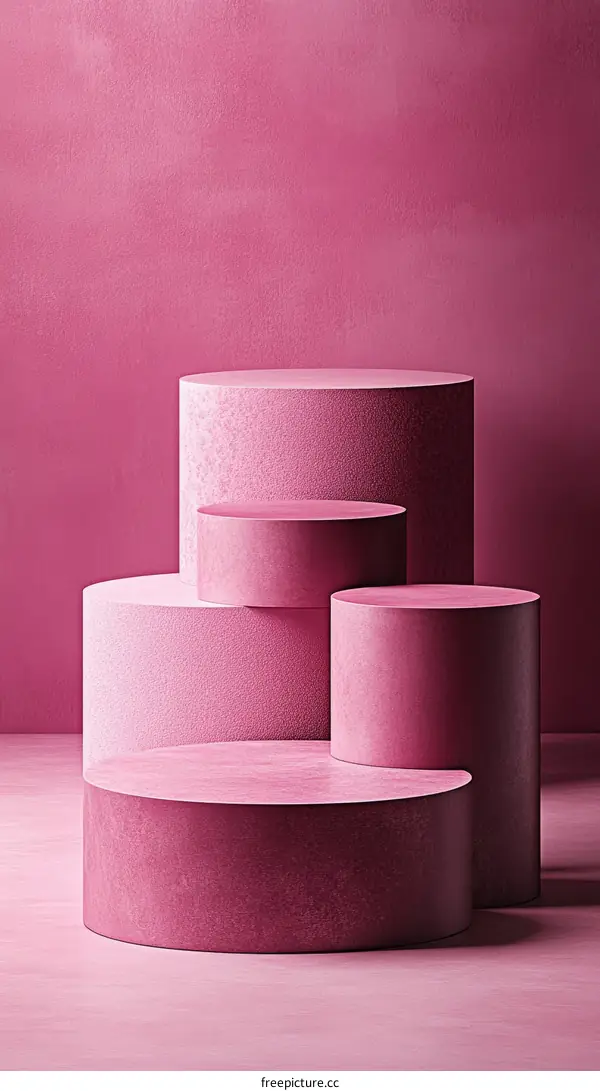 Pink Cylindrical Display Stands