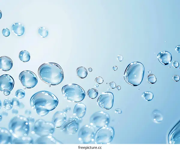Abstract Blue Water Bubbles Background