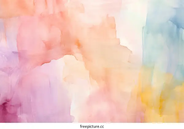 Abstract watercolor painting background in soft pastel colors.