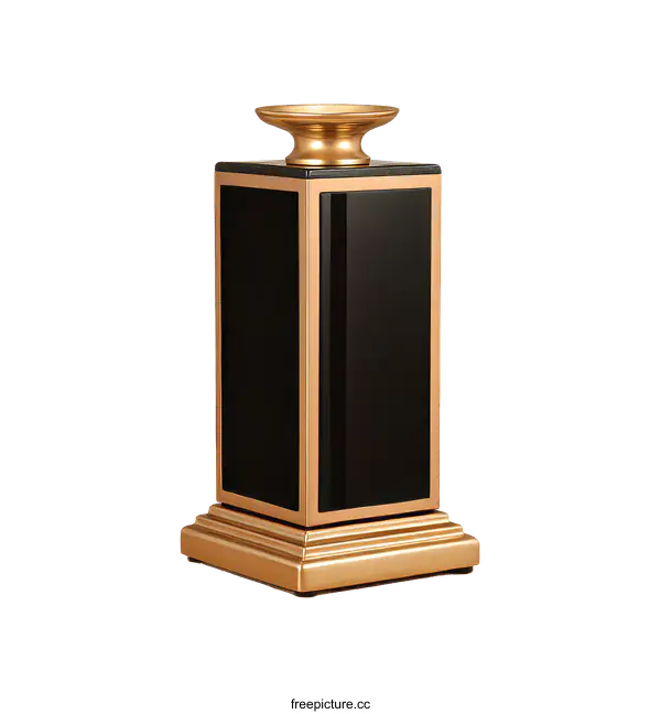 [Transparent Background PNG]Modern Gold and Black Decorative Candle Holder