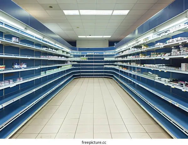 Empty Supermarket Shelves Due to Supply Chain Issues