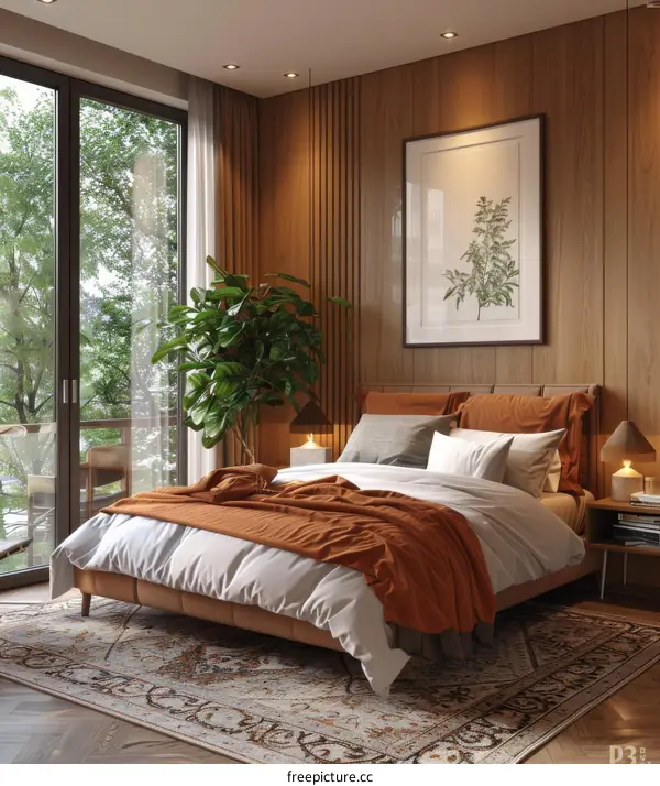 Modern Bedroom Interior Design Illustration