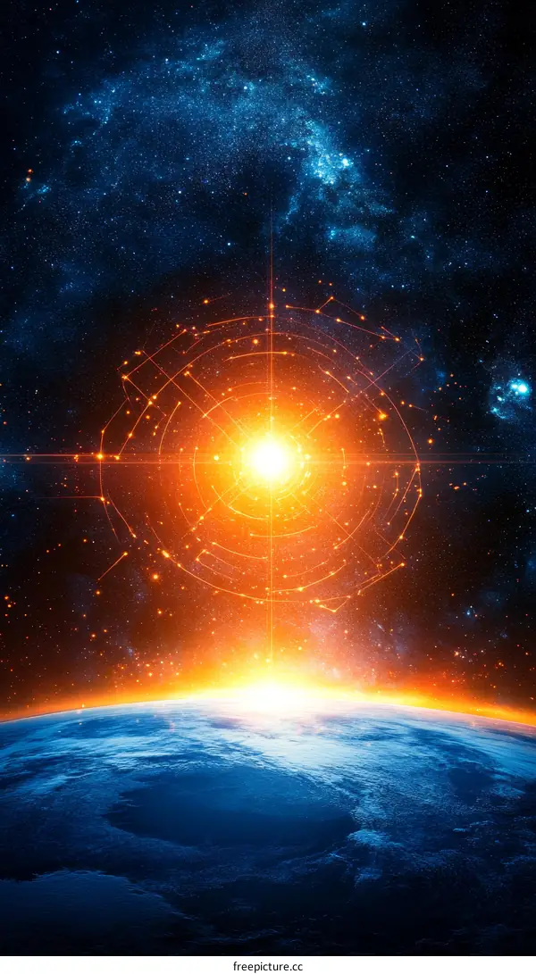 Sunrise over Earth with Cosmic Network