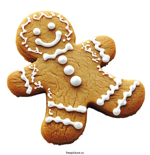 [Transparent Background PNG]Delicious Gingerbread Man Cookie Decorated
