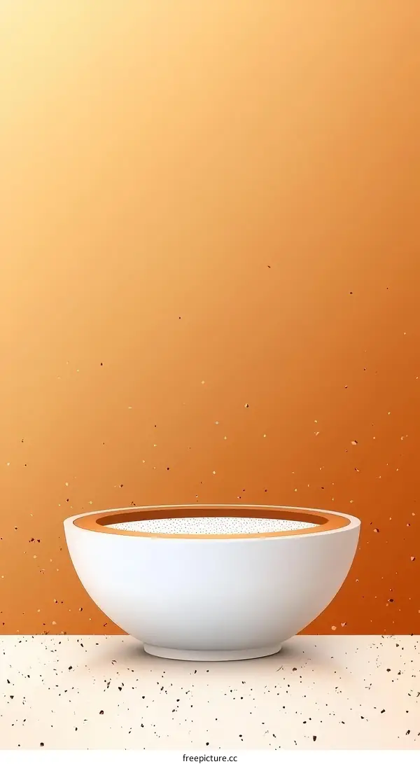 Modern Empty White Bowl Display