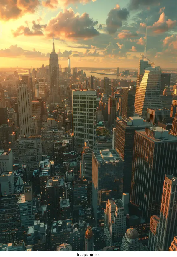 New York City Skyline at Sunset