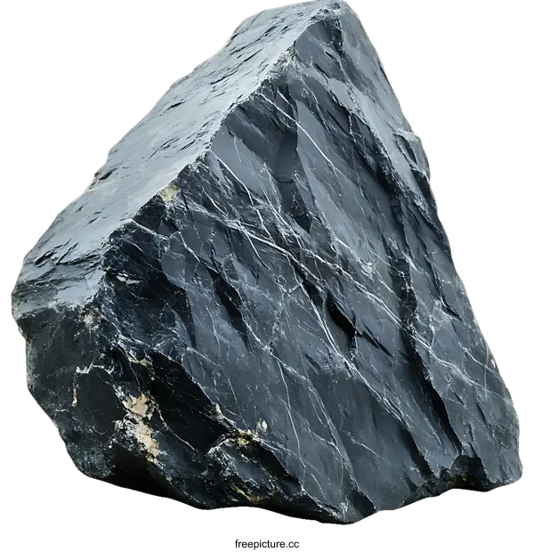 [Transparent Background PNG]Rough Natural Dark Gray Stone Piece