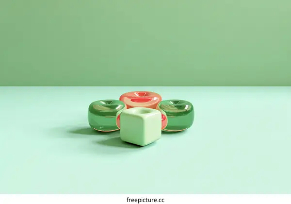 Abstract Geometric Shapes in Pastel Colors