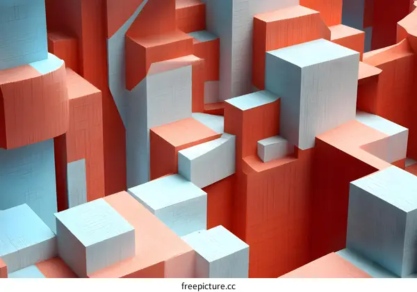 Abstract 3D Geometric Shapes Illustration
