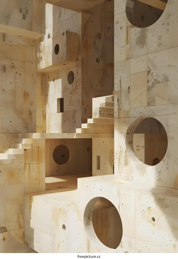 Abstract Minimalist Architecture Concrete Design