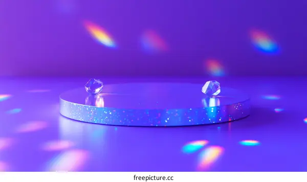 Purple Glamorous Display Podium with Crystals