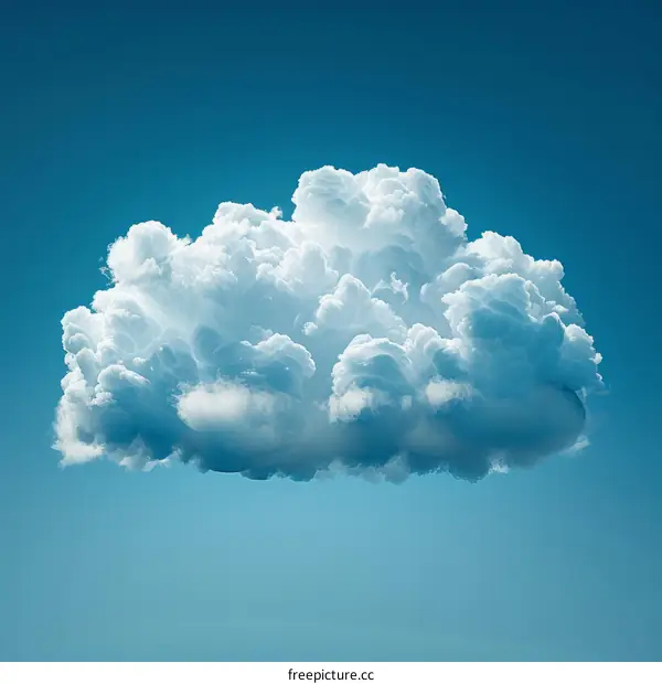 A Fluffy White Cloud in a Blue Sky