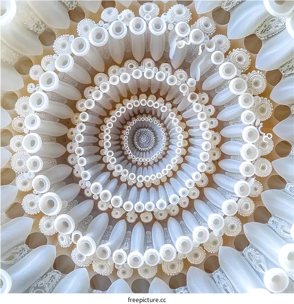 Abstract White Spiral Design