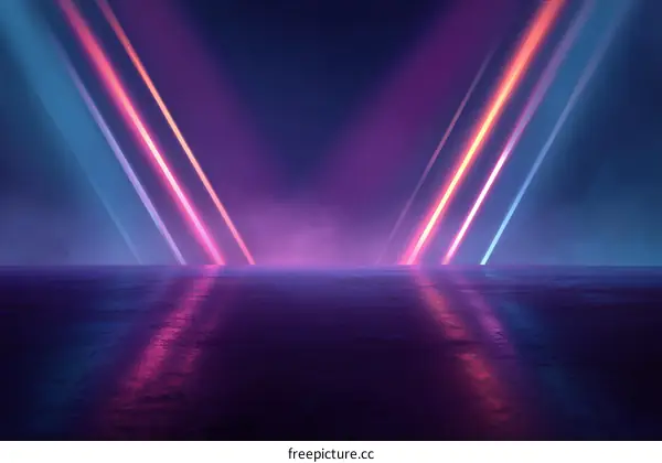Neon Light Abstract Stage Scene