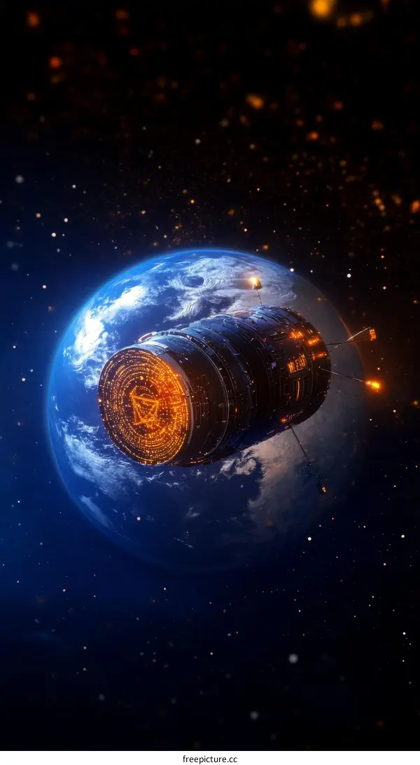 Extraterrestrial Spacecraft Orbiting Earth