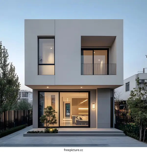 Modern Minimalist House Exterior Design With Large Windows