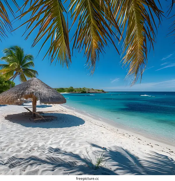 Tropical Beach Paradise with White Sand and Turquoise Water