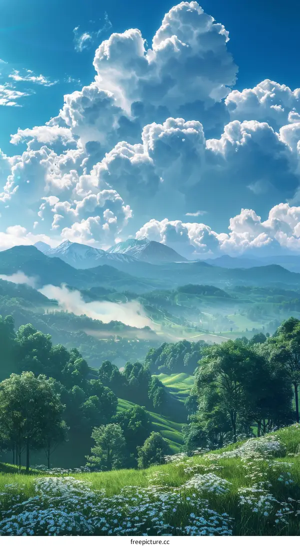 Stunning Mountain Landscape Under a Cloudy Sky