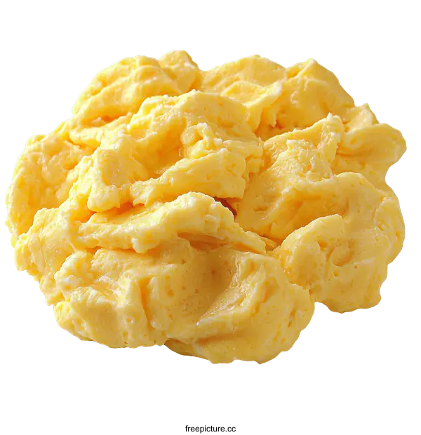 [Transparent Background PNG]Scrambled Eggs Breakfast Food Closeup