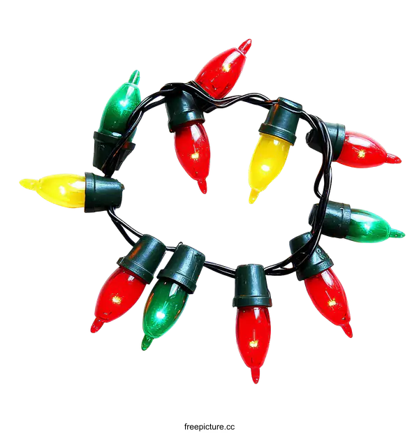 [Transparent Background PNG]Colorful Christmas Lights Garland