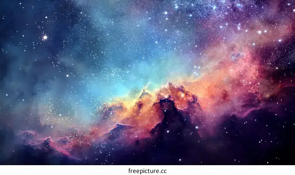 Colorful Nebulae in the Deep Space