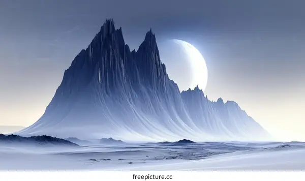 Alien Landscape Under a Pale Moon