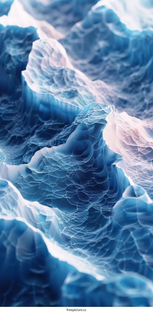 Blue and White Mountainscape