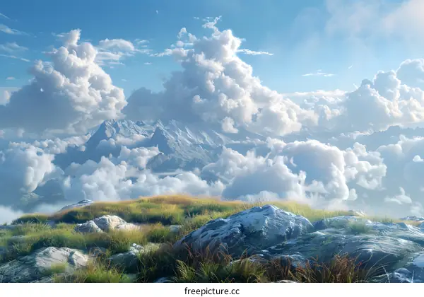 The Spectacular Snow-capped Mountains and the Sea of Clouds