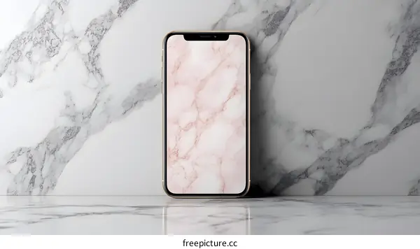 Marble Phone Background with Pink Veins