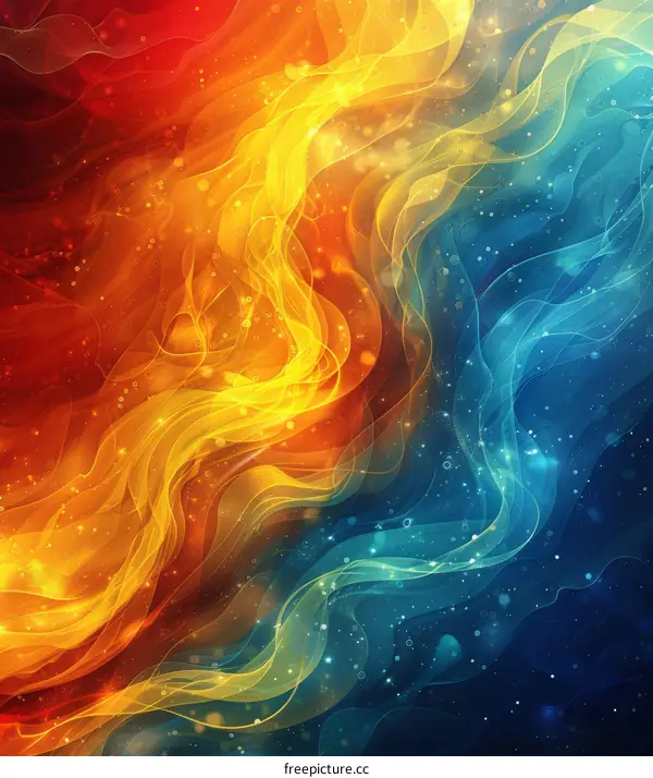 Abstract Artistic Fusion of Fire and Ice