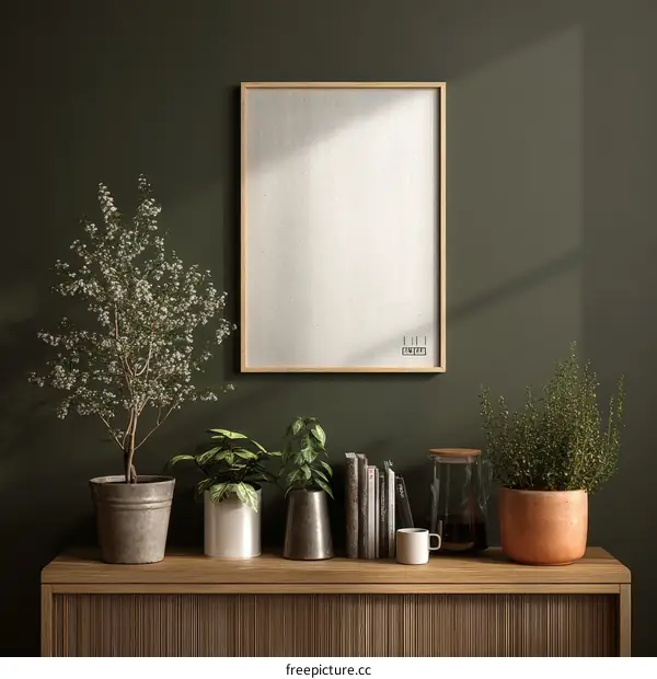 Modern Minimalist Mockup Interior Design with Blank Frame