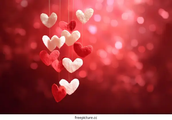 Handmade Felt Hearts Valentines Day Decoration