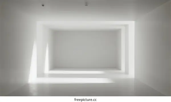 A Minimalist White Room with Empty Space and Soft Light Infiltration