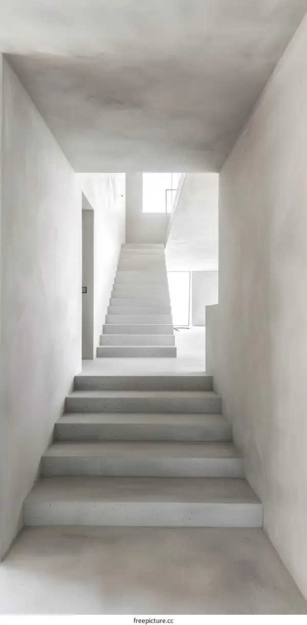 Minimalist Concrete Staircase Interior Design