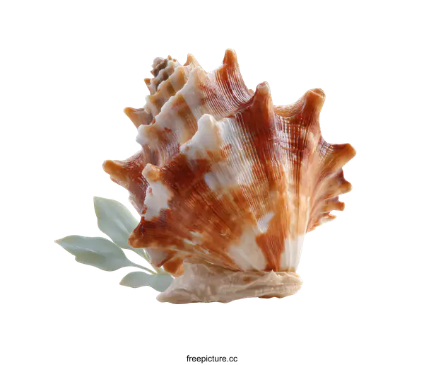 [Transparent Background PNG]Beautiful Seashell Close-up on White Background