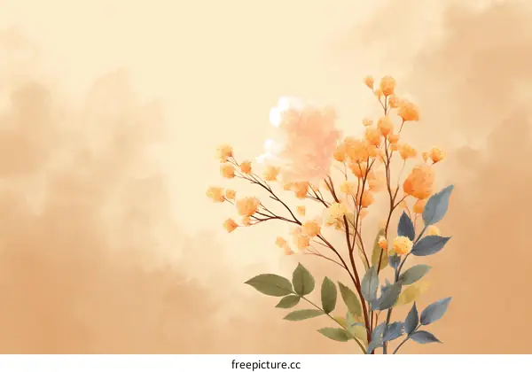 Delicate Floral Illustration with Pastel Hues