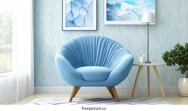 Modern Light Blue Living Room Armchair