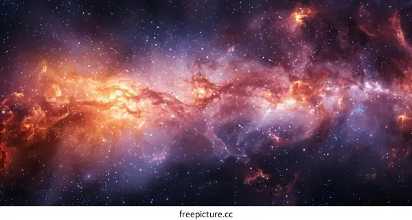 Amazing Space Galaxy With Stars And Nebulae