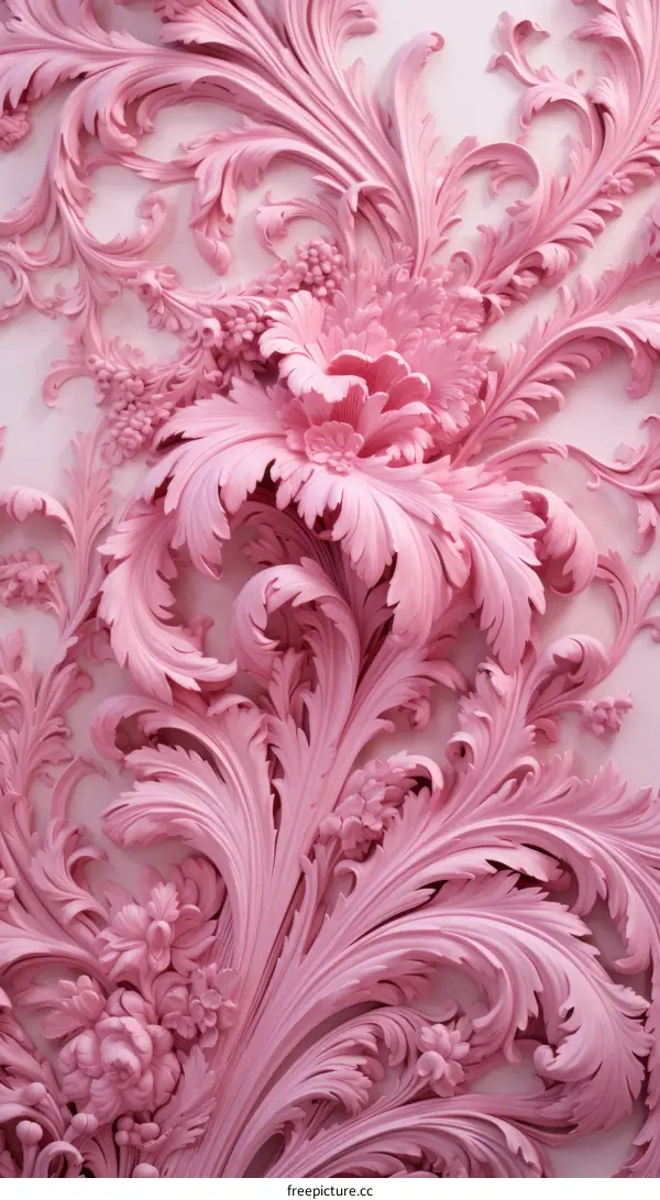 Pink floral 3D wall sculpture