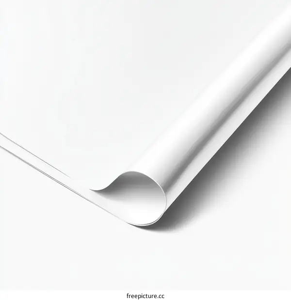 White Paper Curled on a Surface