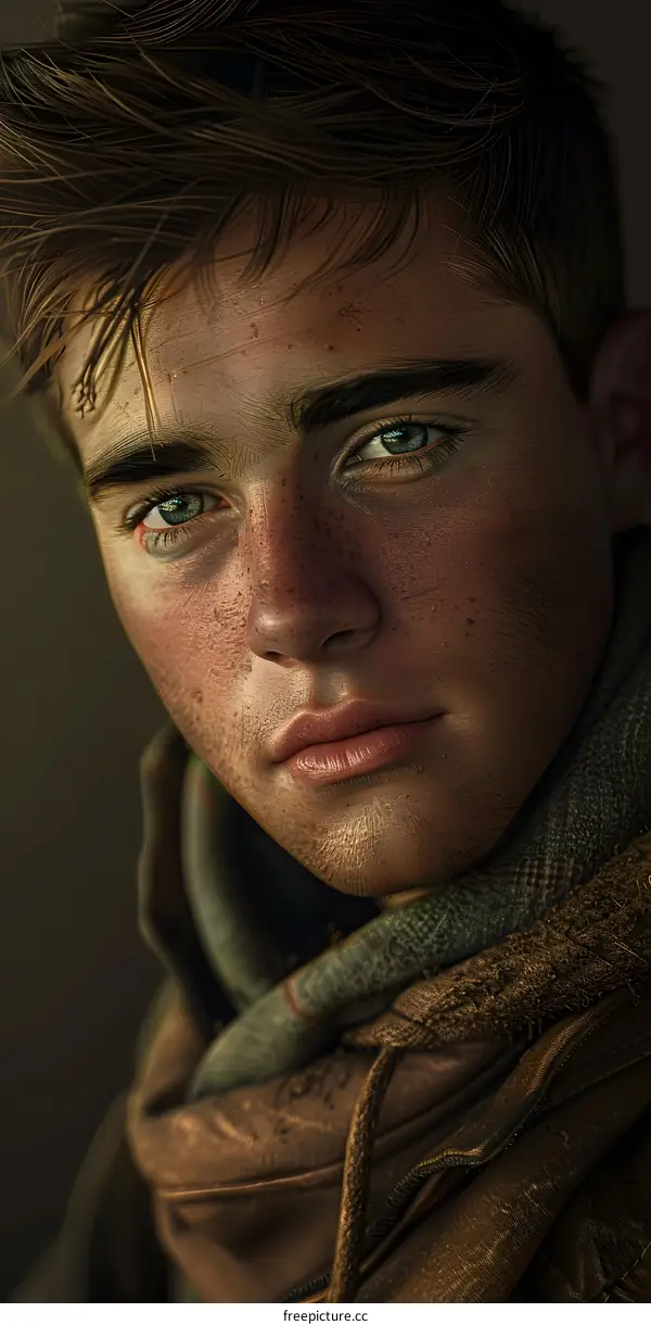 Portrait of a Young Man with Freckles