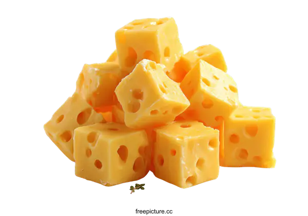 [Transparent Background PNG]Stacked Cheese Cubes Close-up
